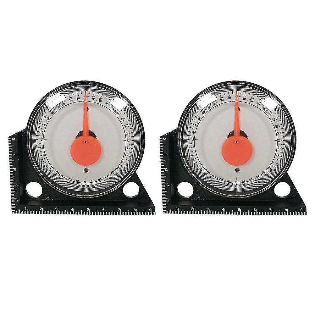 2pcs High Precision Pointer Type Inclinometer Inclination Box Goniometer Angle Meter For Brick Layer Tile Fixing