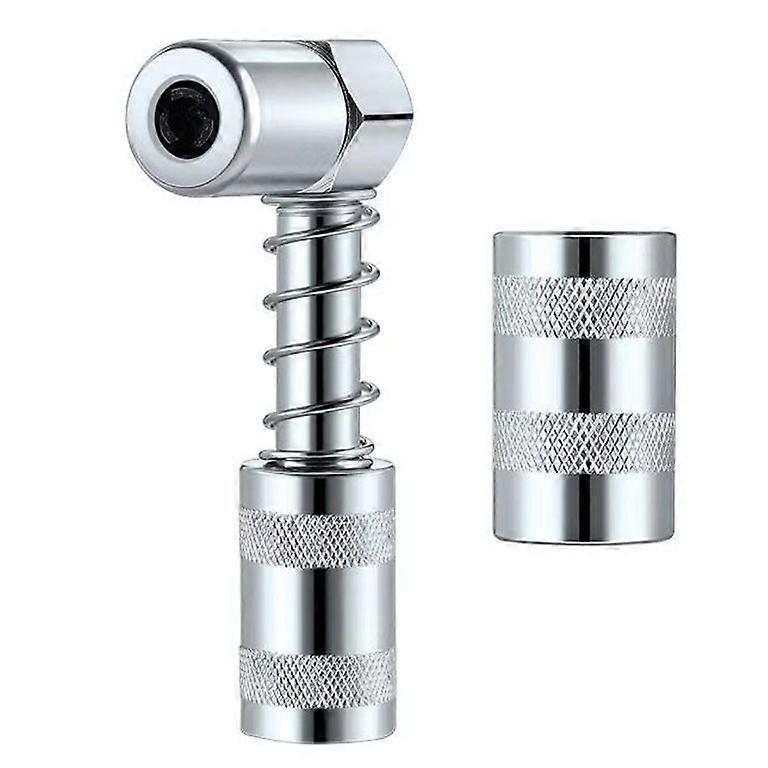 Grease Gun Nozzle Adapter - 90 Degree Grease Coupler Adapter Accessory with Sleeve Grease Gun Tool