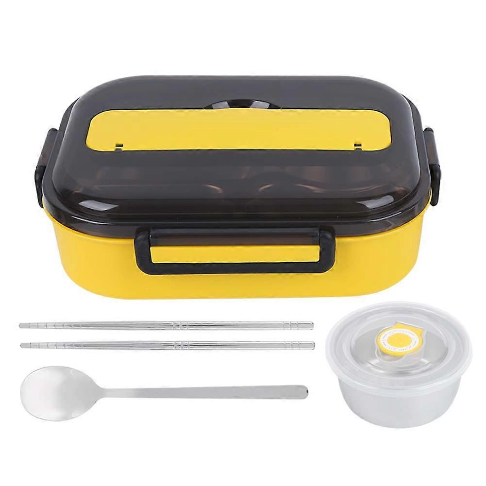 Stainless Steel Lunch Box Compartment Bento Box Leakproof 3-Compartment Food Container with Utensil for Meal Prep