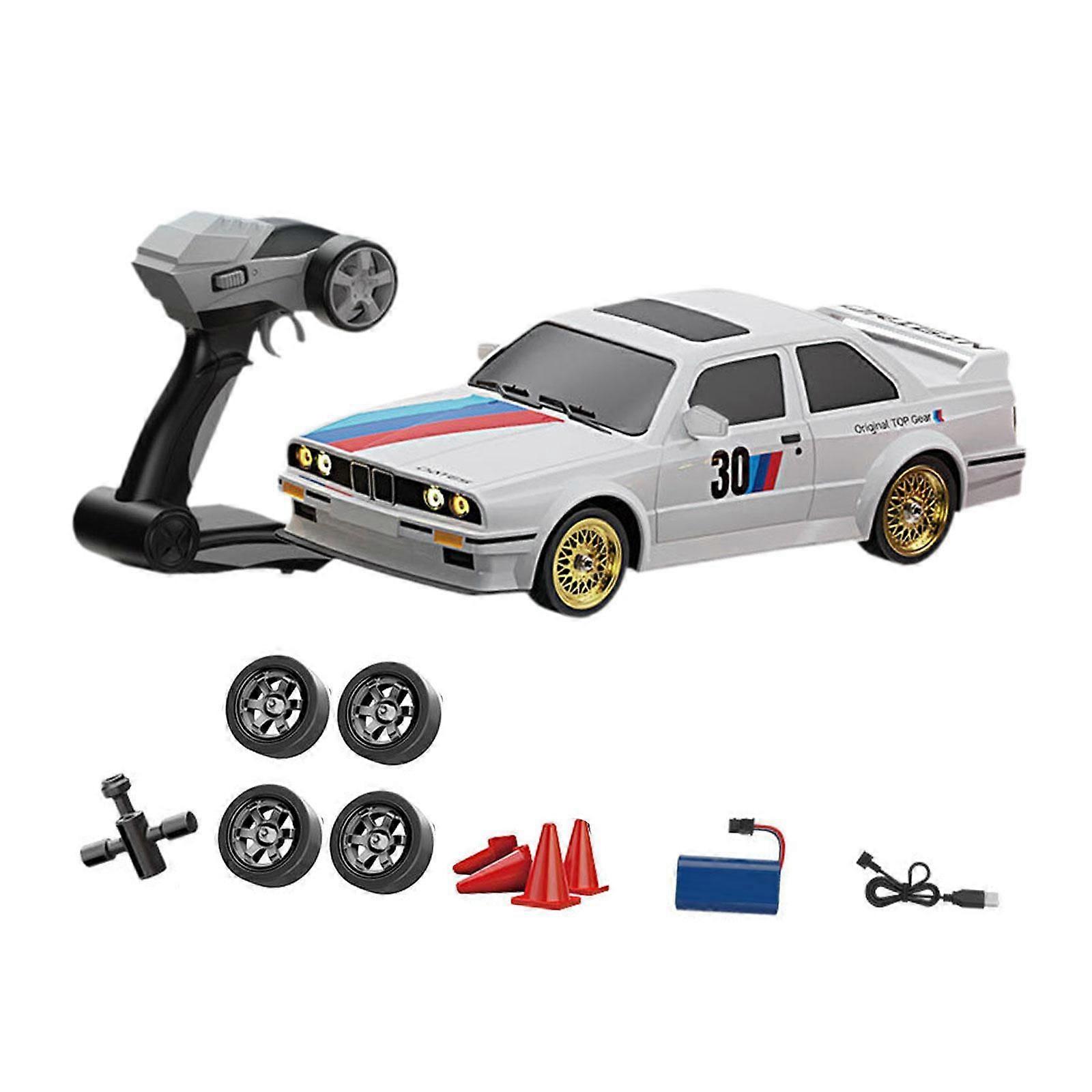 Auto da drift RC in scala 1:16, modello 4WD, veicolo classico, regalo di compleanno e Capodanno, bianco