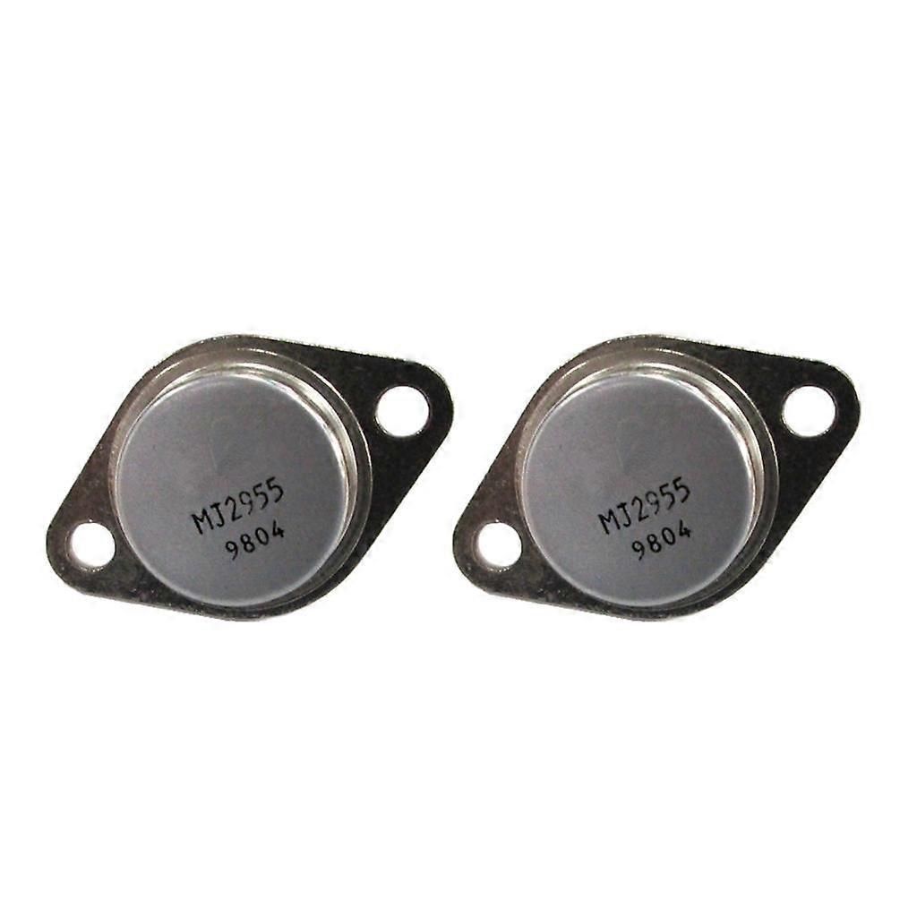 2stk 2N2955 PNP Transistor Power Triode Forstærker Audio Transistor 100V 15A Grå