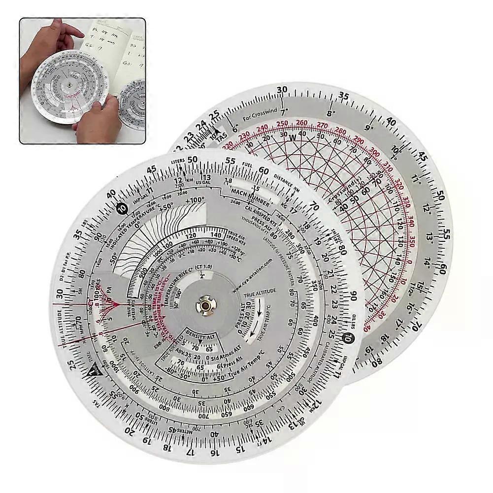 Waterproof Plastic E6B Miniature Circular Pilot Calculator Zoning Map Hovering Flight Computer For Complex Aviation Calculation