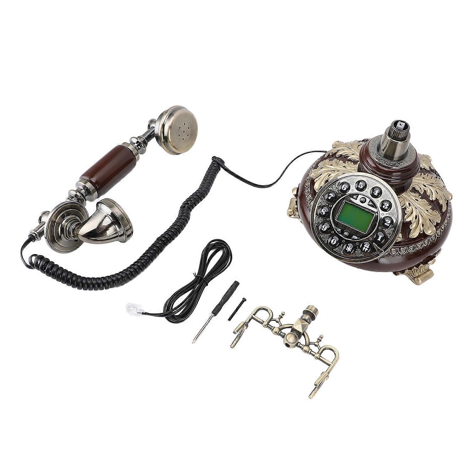 Vintage Corded Phone Rust Proof Sturdy Stable Base Retro Landline Telephone Desk Dial Phone for Home