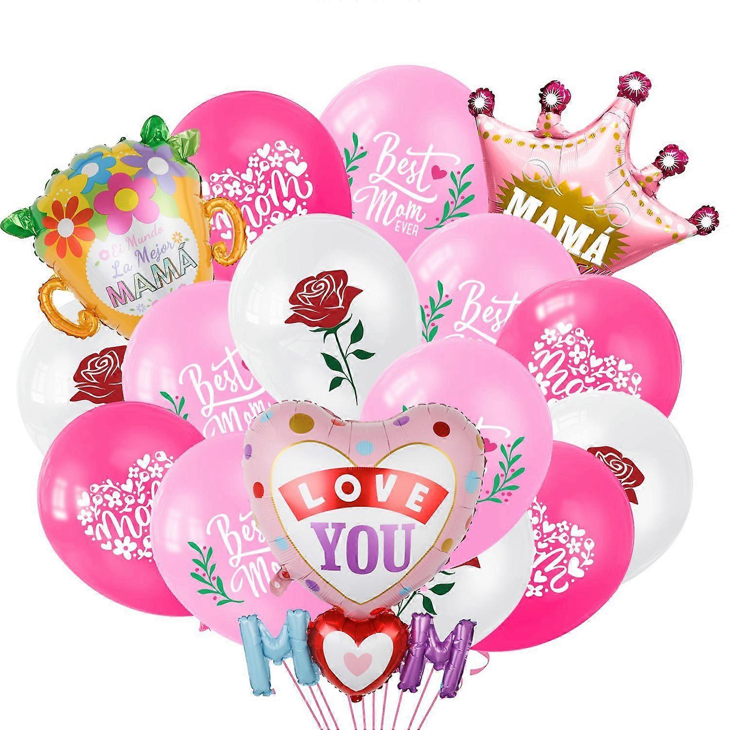 ハッピー母の日バルーンパーティーデコレーション-ベストママバルーンスーパーママ史上最高のママホイルバルーンママデー誕生日パーティーデコレーション用品
