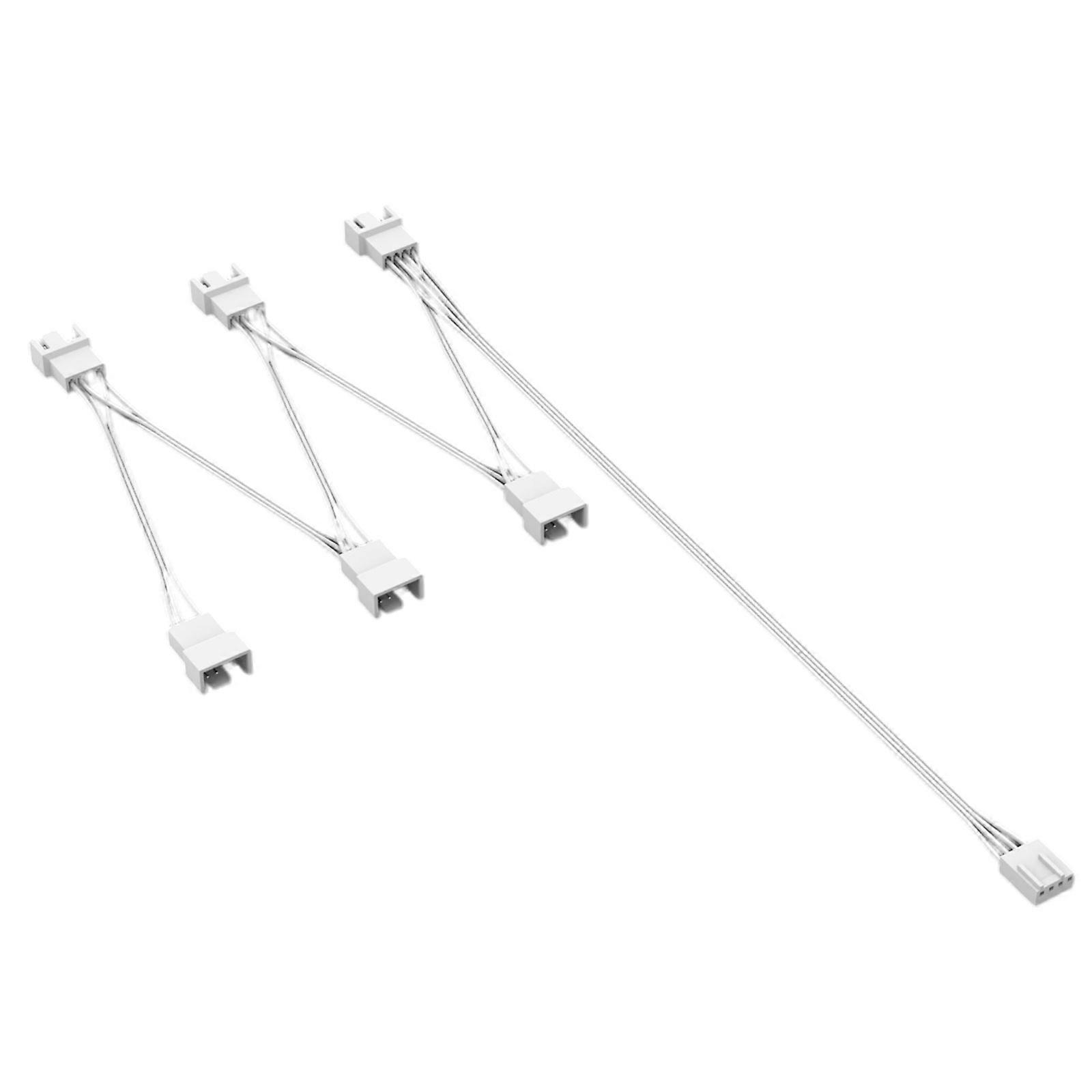 Multiple Fan Support With 4Pin PWM Hubs Quality 4Pin PWM PC Fan Splitter Cable For Reliability Power Transmission White