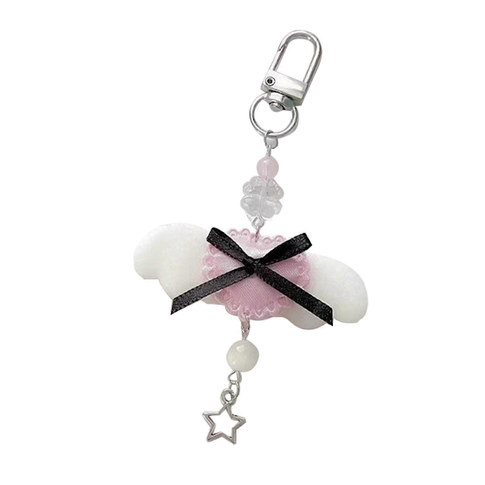 Fashionable Angel Wing HeartPendant Phone Charm Unique Bowknot Keychain Cute Bag Pendant for Cellphone Camera Accessory