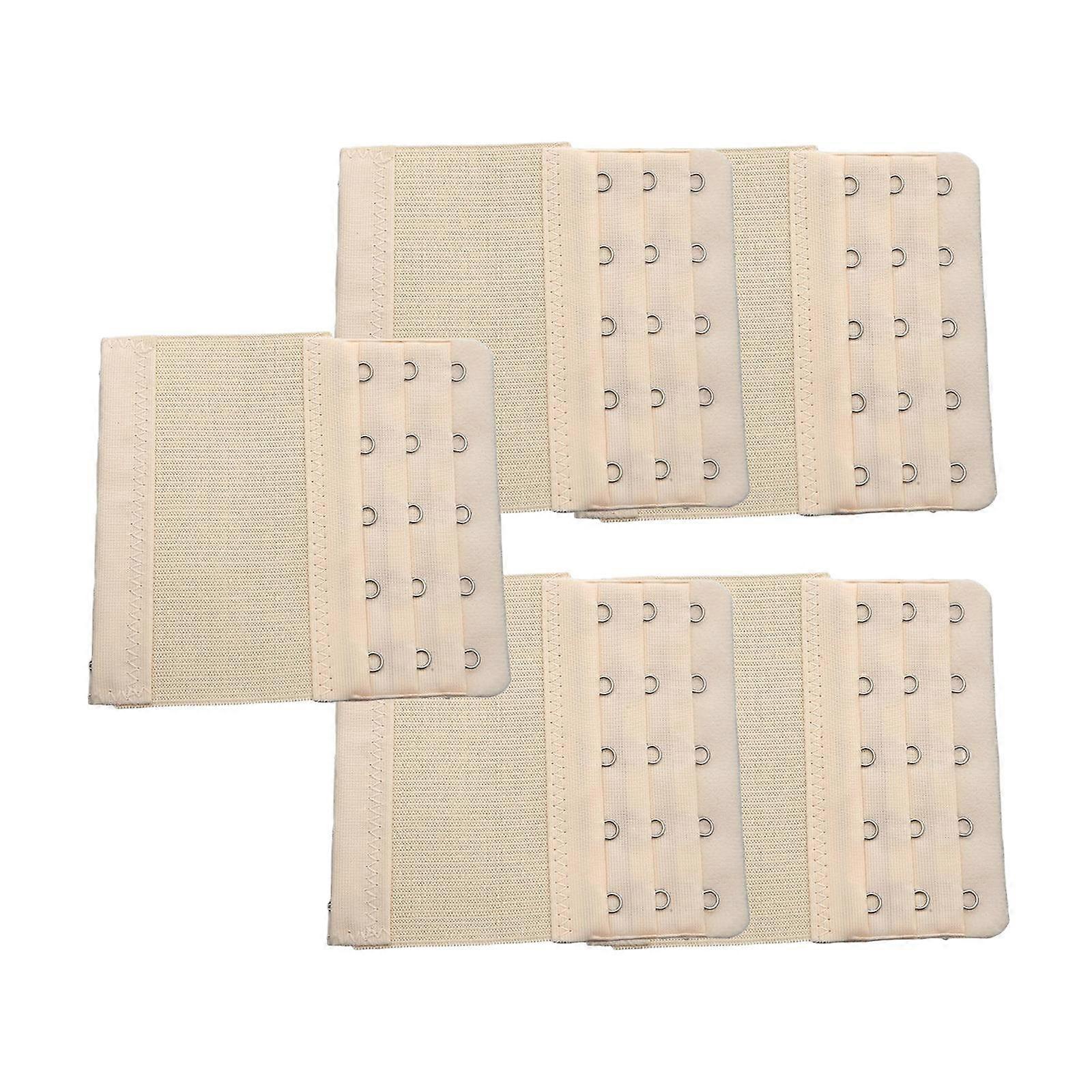 5x Flexible Bra Extender 5 Hooks 3 Rows Hook Strap Free Size White
