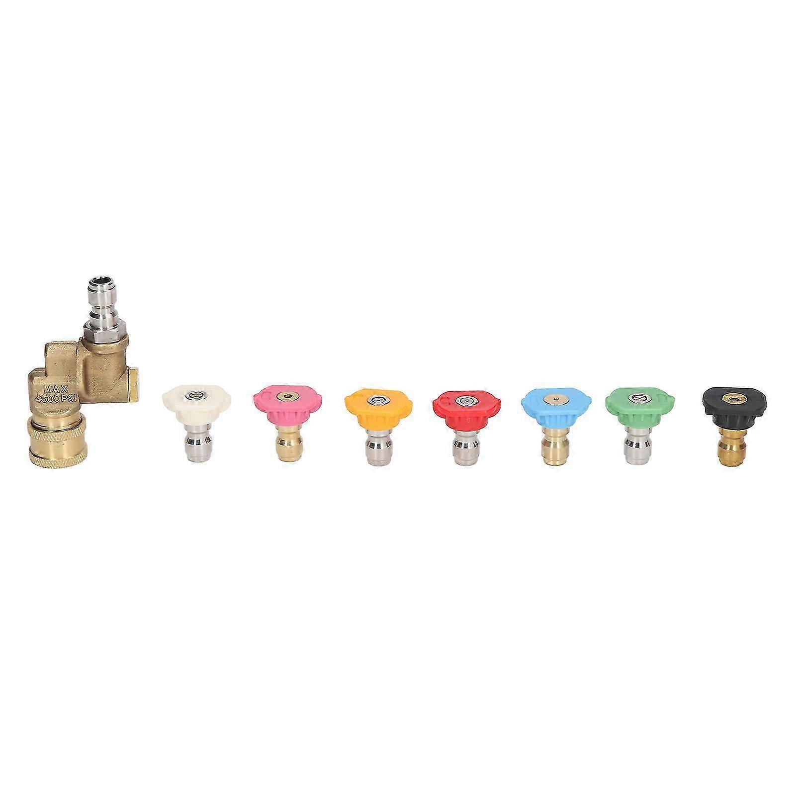 7PCS Pressure Washer Nozzle Tips with Coupler 1/4in Quick Interface 2.5GPM 4500PSI Multiple Degrees