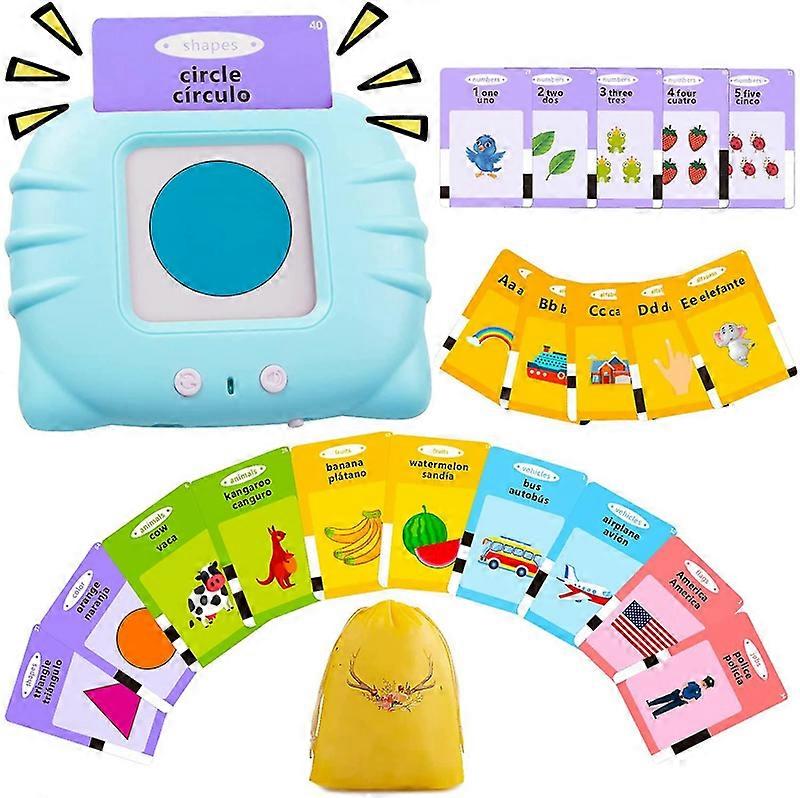 Qutz ABC学習フラッシュカード 幼児2~4歳向け バイリンガルスペイン語英語、自閉症玩具、言語療法玩具、教育学習 トーキングサイトワード F