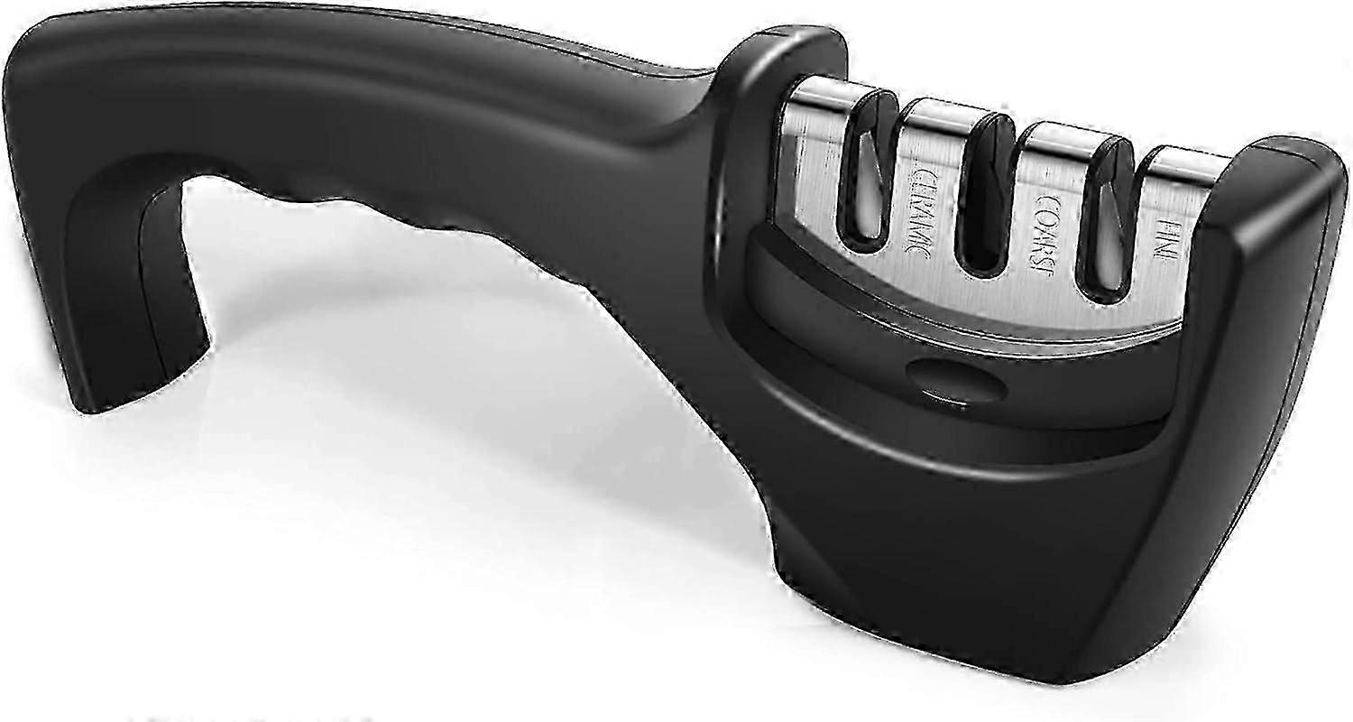 Knife sharpener, blade sharpener, 3-stage manual knife sharpener for polishing, sharpening and repairing kitchen knives