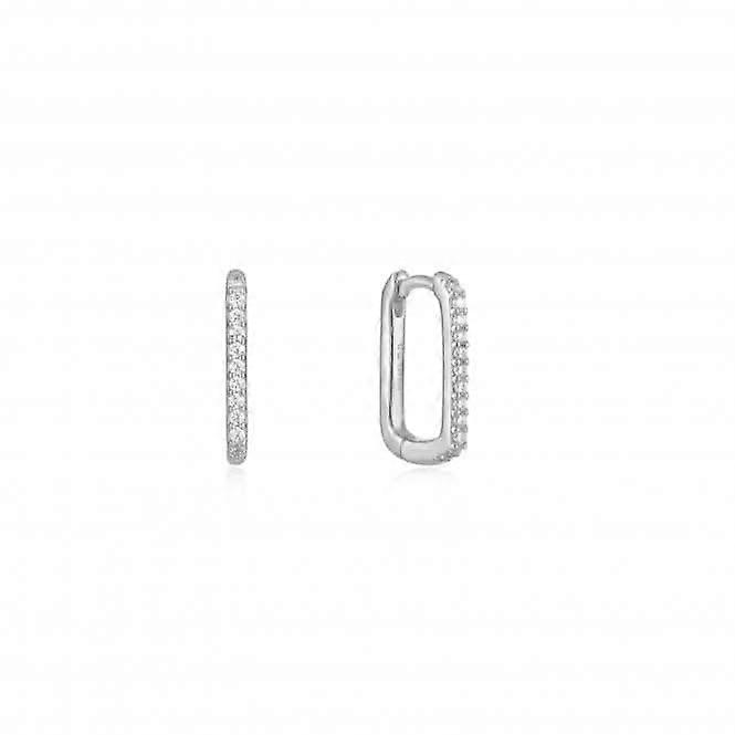 Silver Glam Oval Hoop Earrings E037-04H