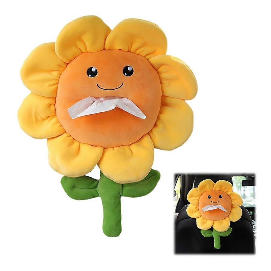 Sunflower Leaf Cartoon Car Hanging Tissue Box for Interior Decoration