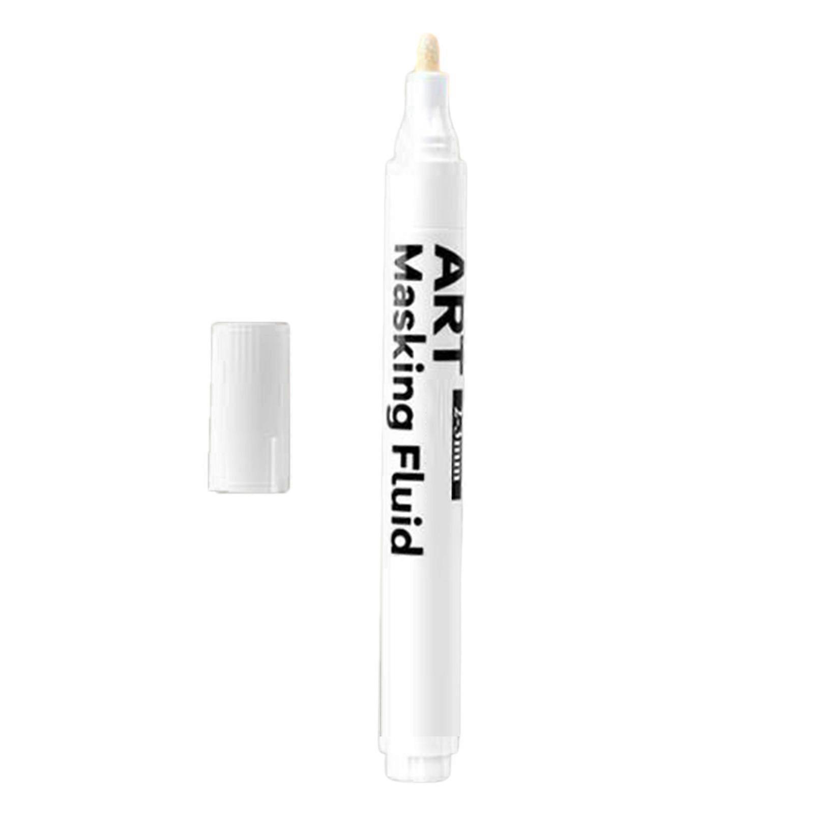 White Fluid Marker Pen Fast Drying for Watercolor Painting Artwork Highlighting 0.7mm Fine Tip 3.0mm Broad Tip