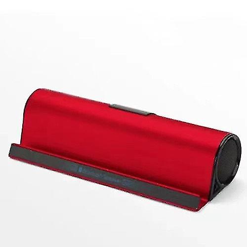 Portable Phone Tablet Computer Stand Speaker, Dual Driver Bass Stereo Base Speaker(red)