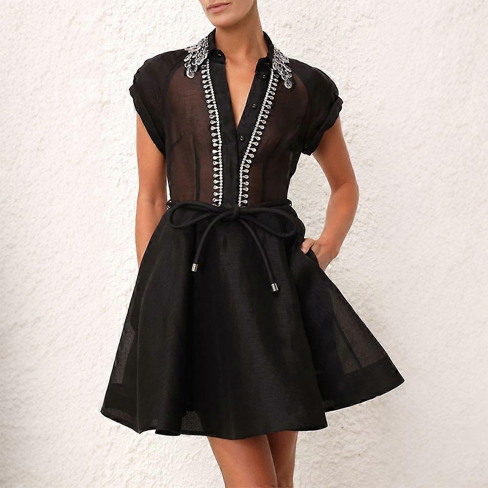 Matchmaker Flip Dress Womens Ladies A-Line V-Neck Mini Dresses