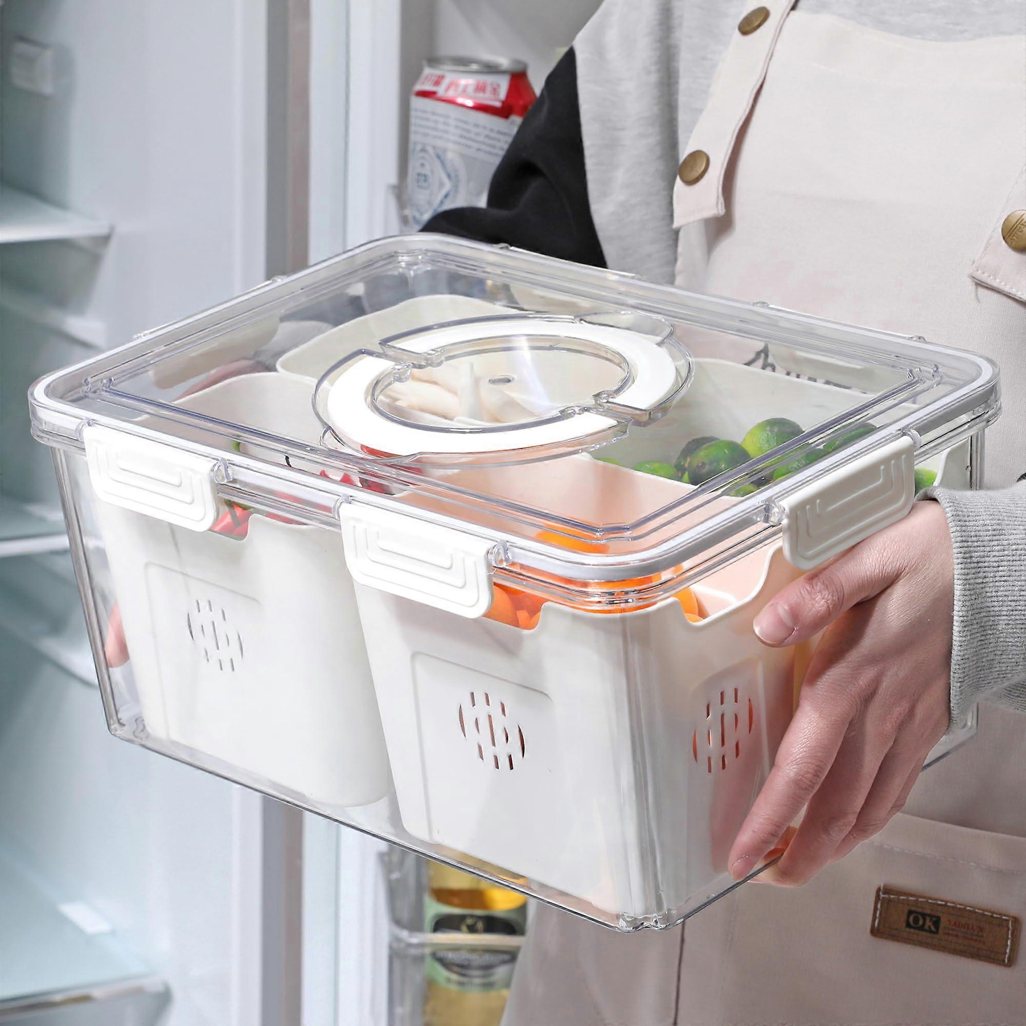 4 Colanders Airtight Storage Containers Refrigerator B Organizer Berry Vegetable Fresh Produce Saver