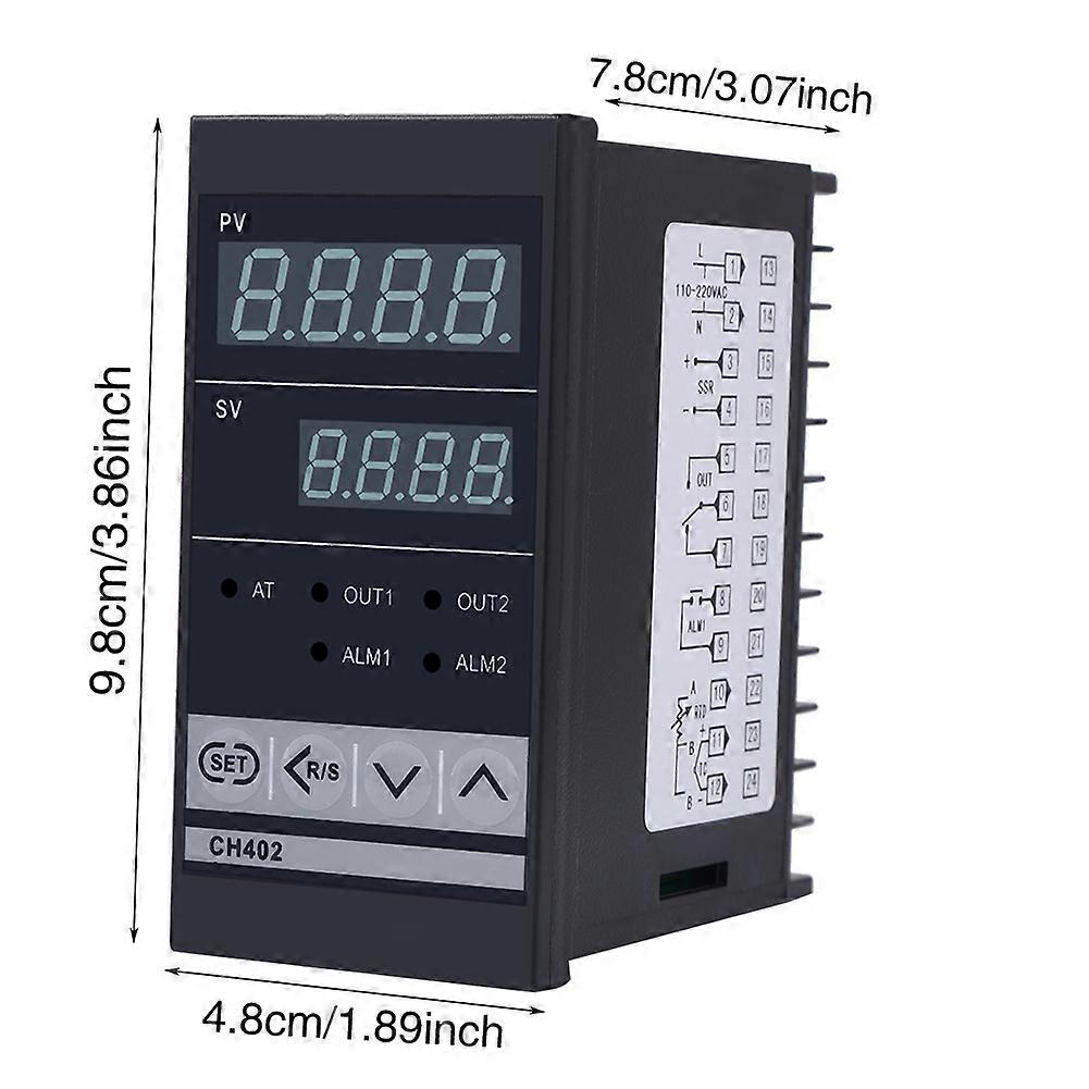CH402 AC85-264V High Precision Intelligent PID Temperature Controller, Thermostat Relay, TC/RTD Input