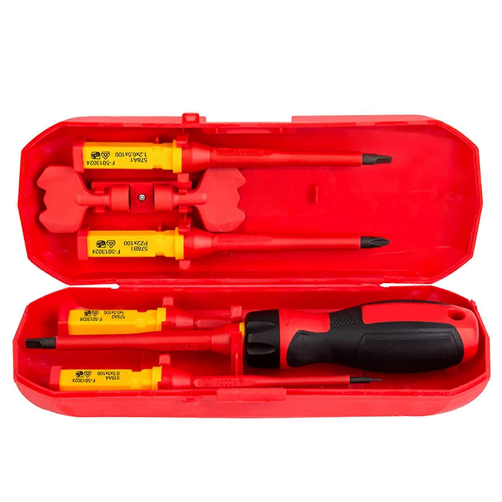 1000V Insulated Screwdriver Set - 7 Piece Premium CR-V Electrician Tools Kit with Magnetic Tip Phillips Slotted Bits