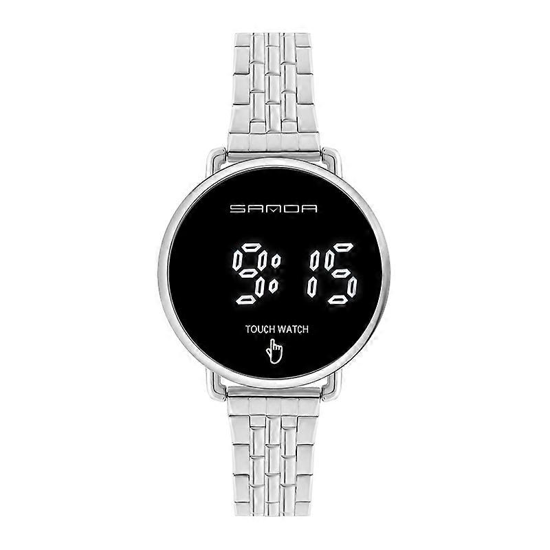SANDA 8011 Touch Screen LED Digital Display Round Dial Electronic Watch for Men