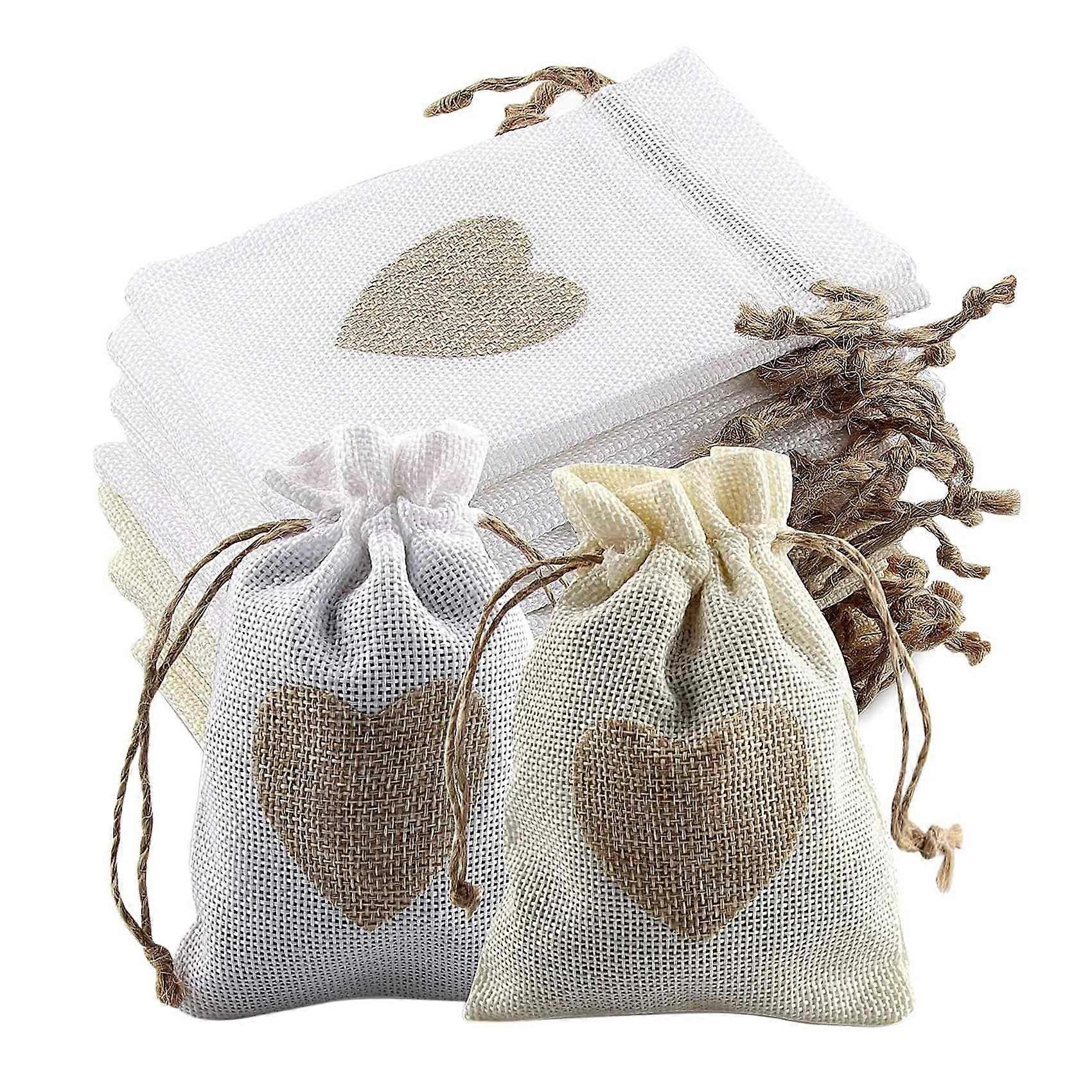24Pcs Burlap Pouches with Drawstring Candy Gift Bag for Stuffing Bag