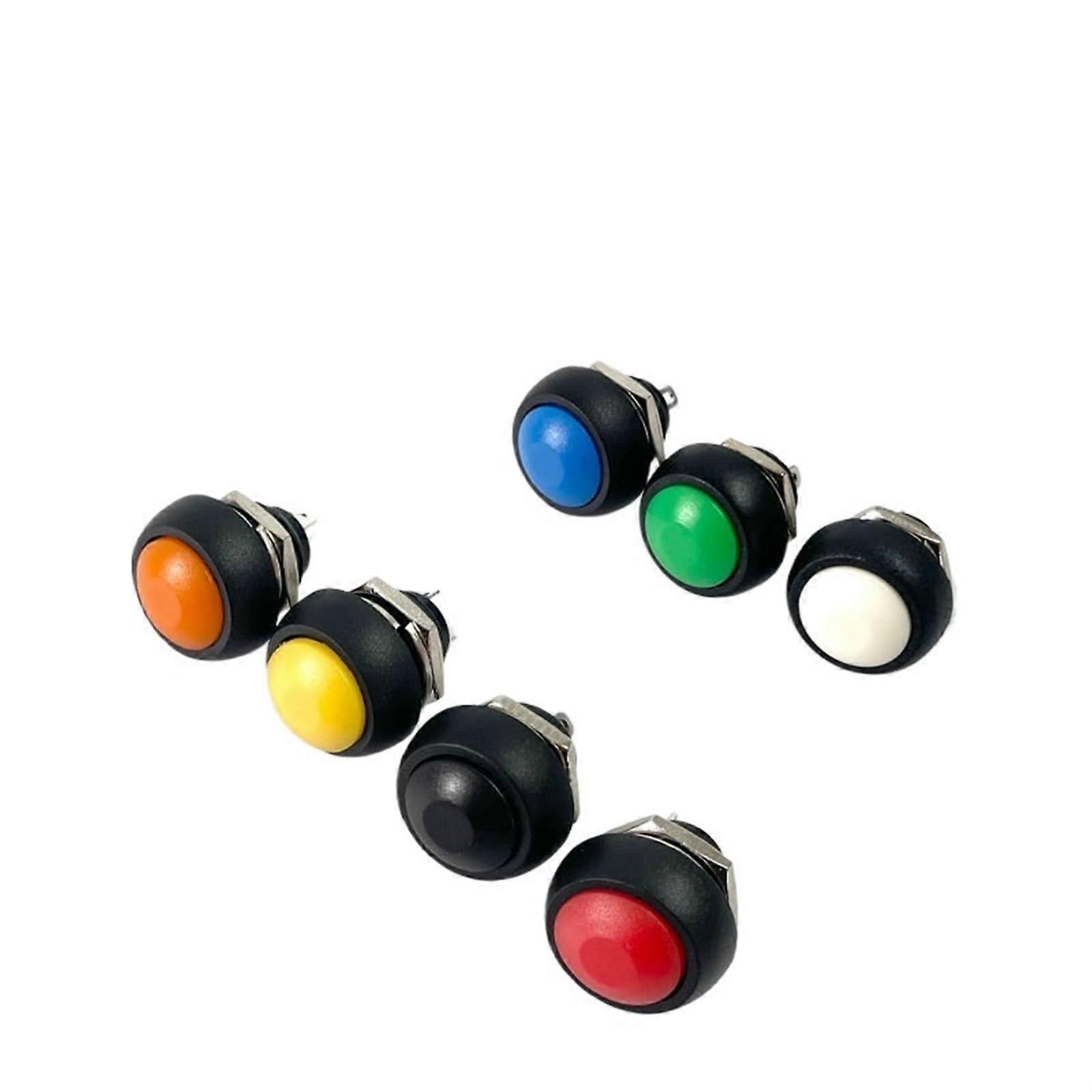 PBS-33b 2Pin Mini Switch, 12mm Waterproof Momentary Push Button, 12V 1A, Non-Locking Green