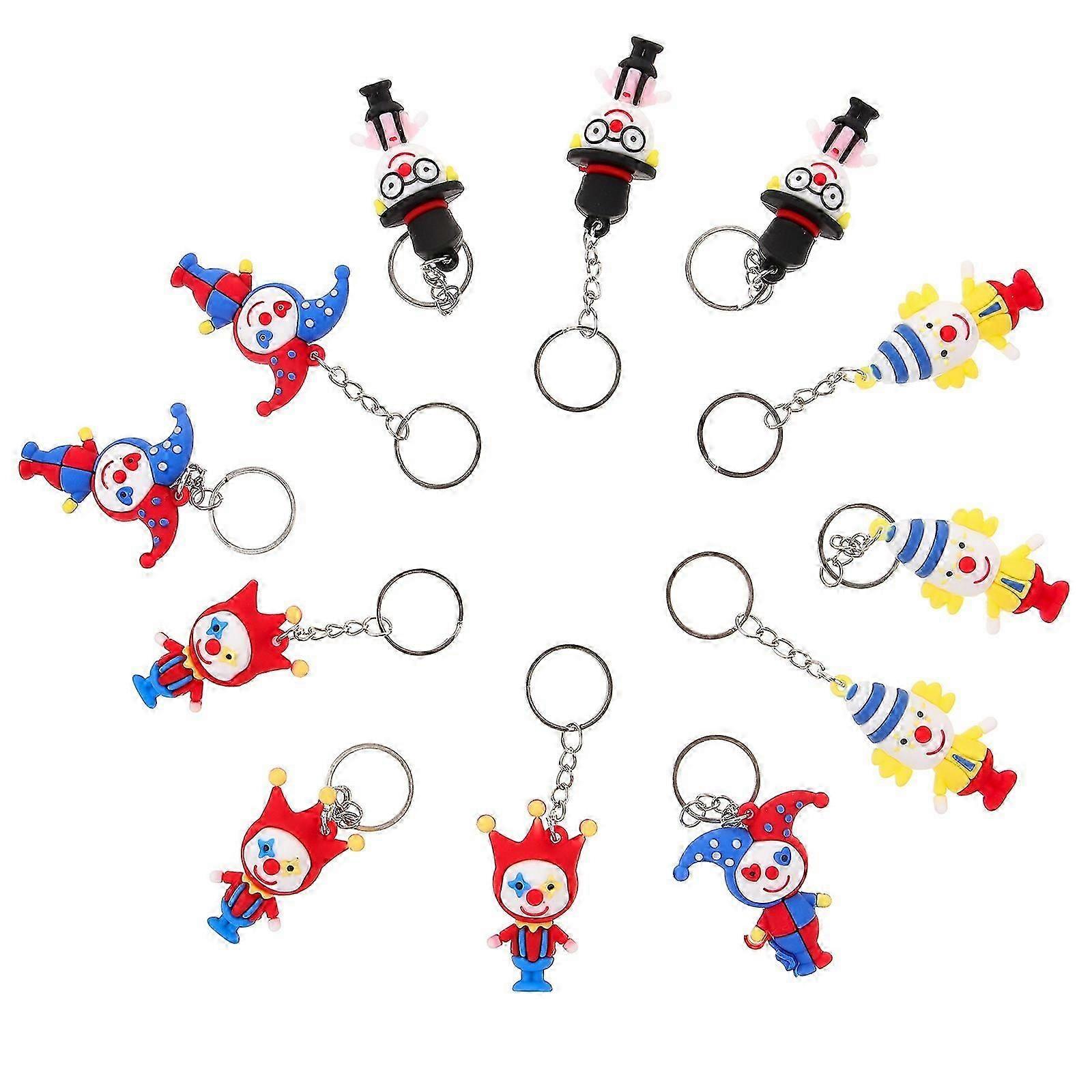 12pcs Lovely Key Chain Pendants Clown Shape Bag Hanging Pendants (Random Color)