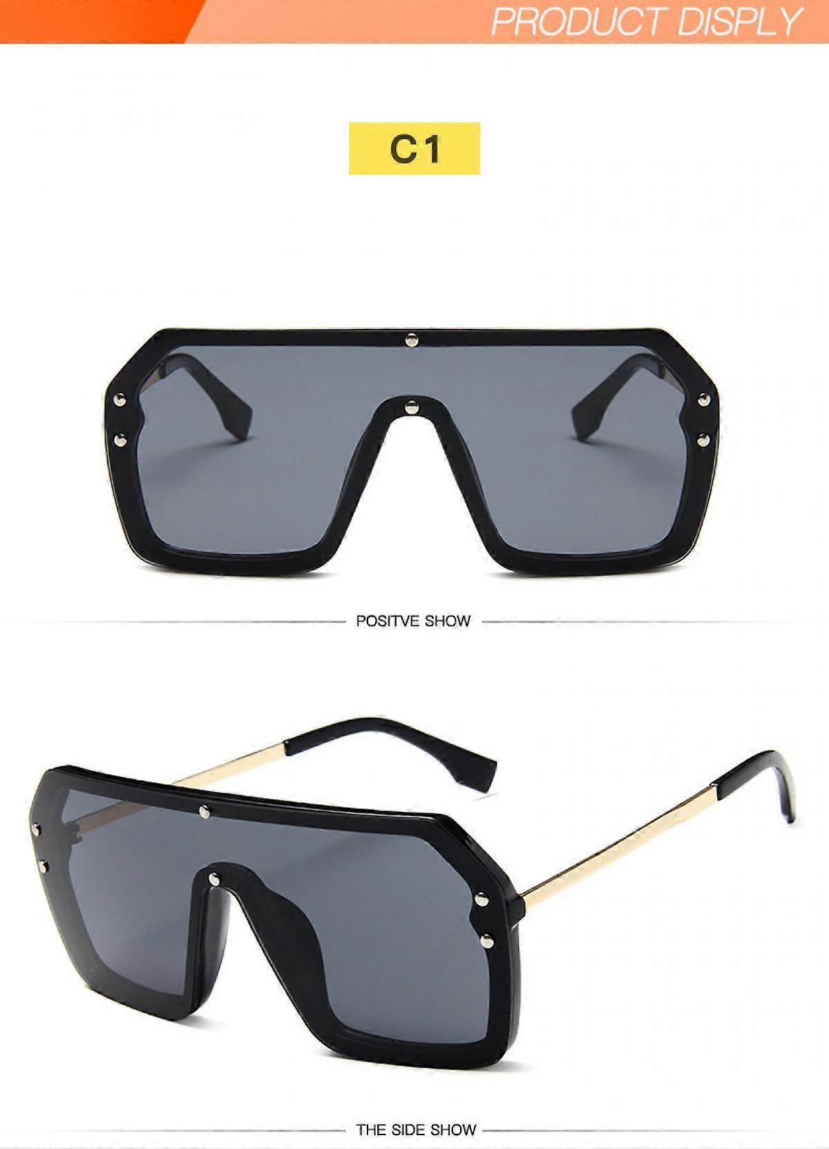 Oversized Shield Slnečné okuliare Flat Top Gradient Lens Bezrámové okuliare pre ženy Muži