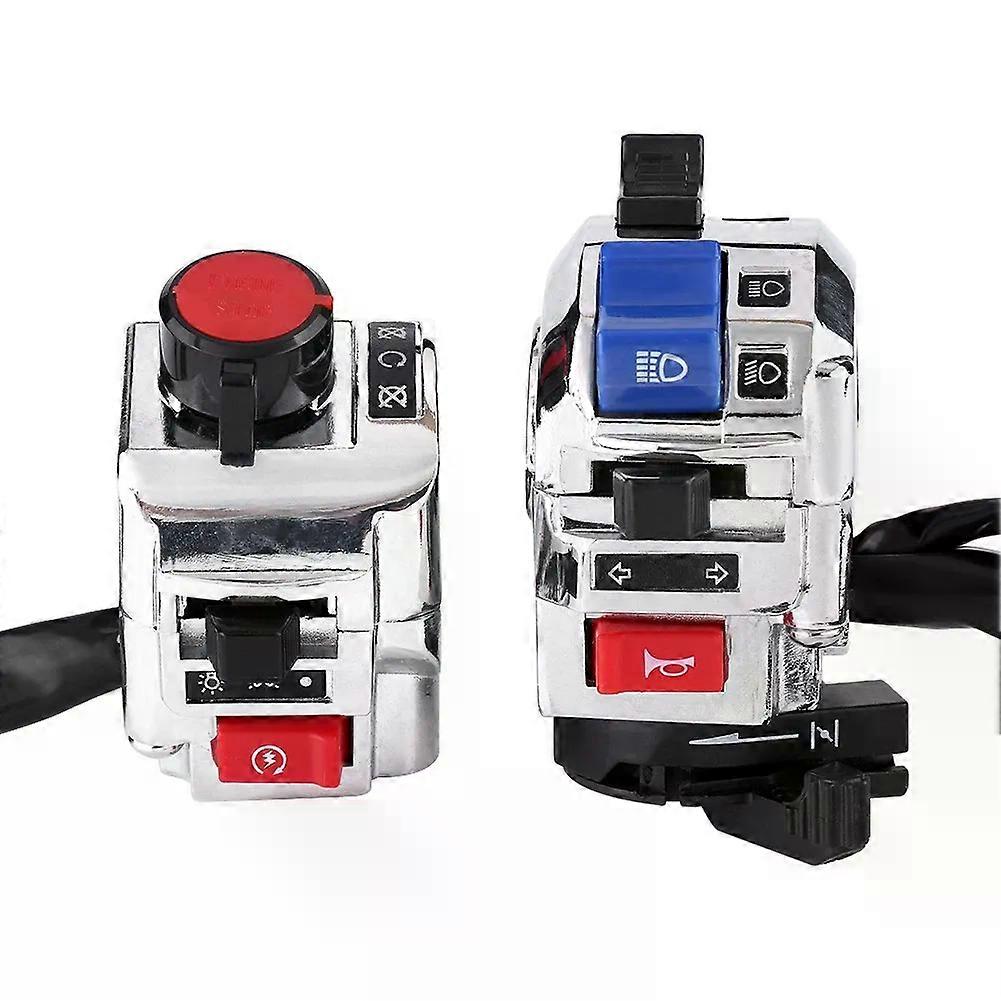 1 Pair Universal 7/8inch Motorcycle Handlebar Horn Turn Signal Light Start Control Switch