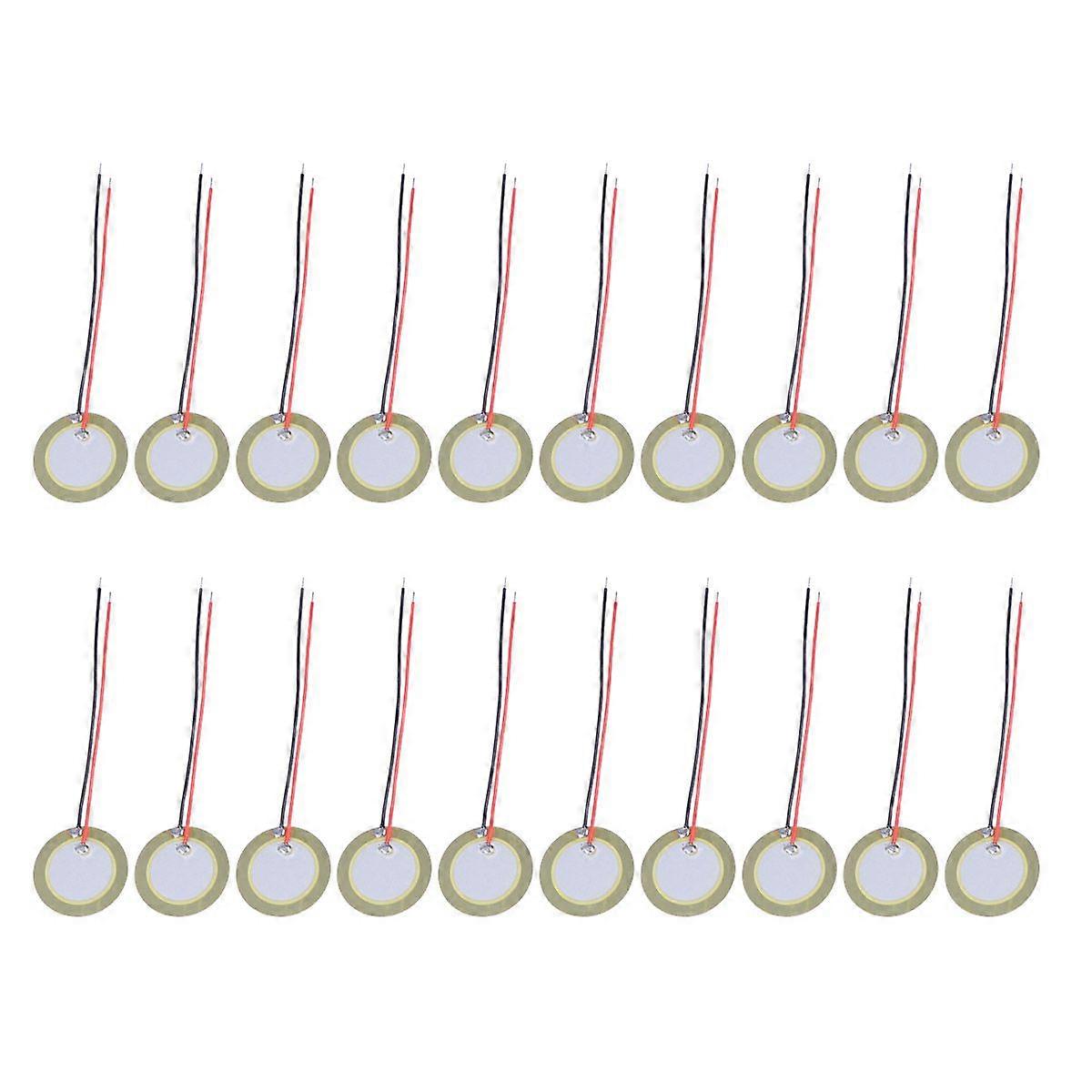 20PCS 20mm Disque Piézoélectrique Diaphragme Éléments Buzzer Feuille De Cuivre Piézoélectrique Puces En Céramique avec Leadwires