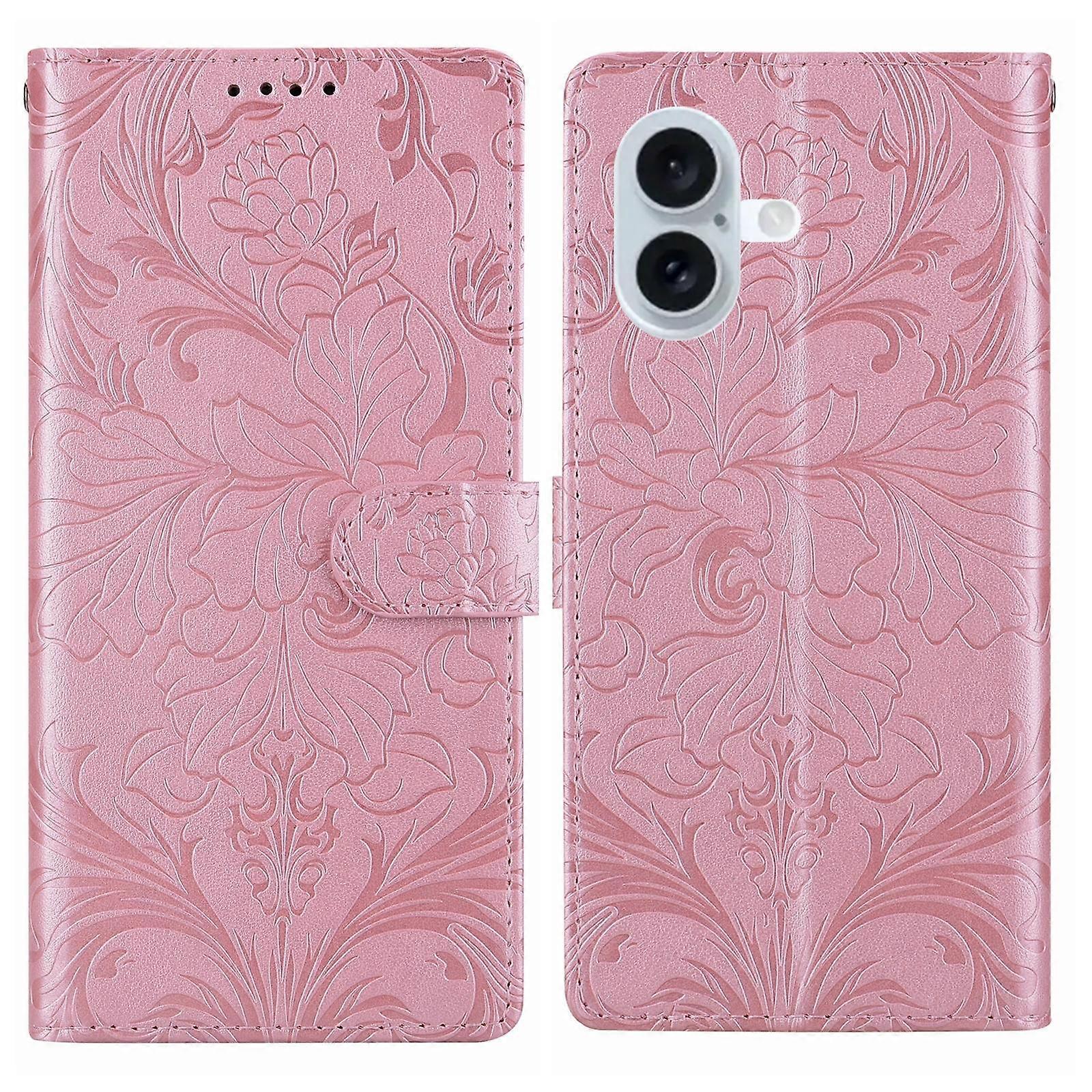 Embossed Floral Pattern Leather Phone Case
