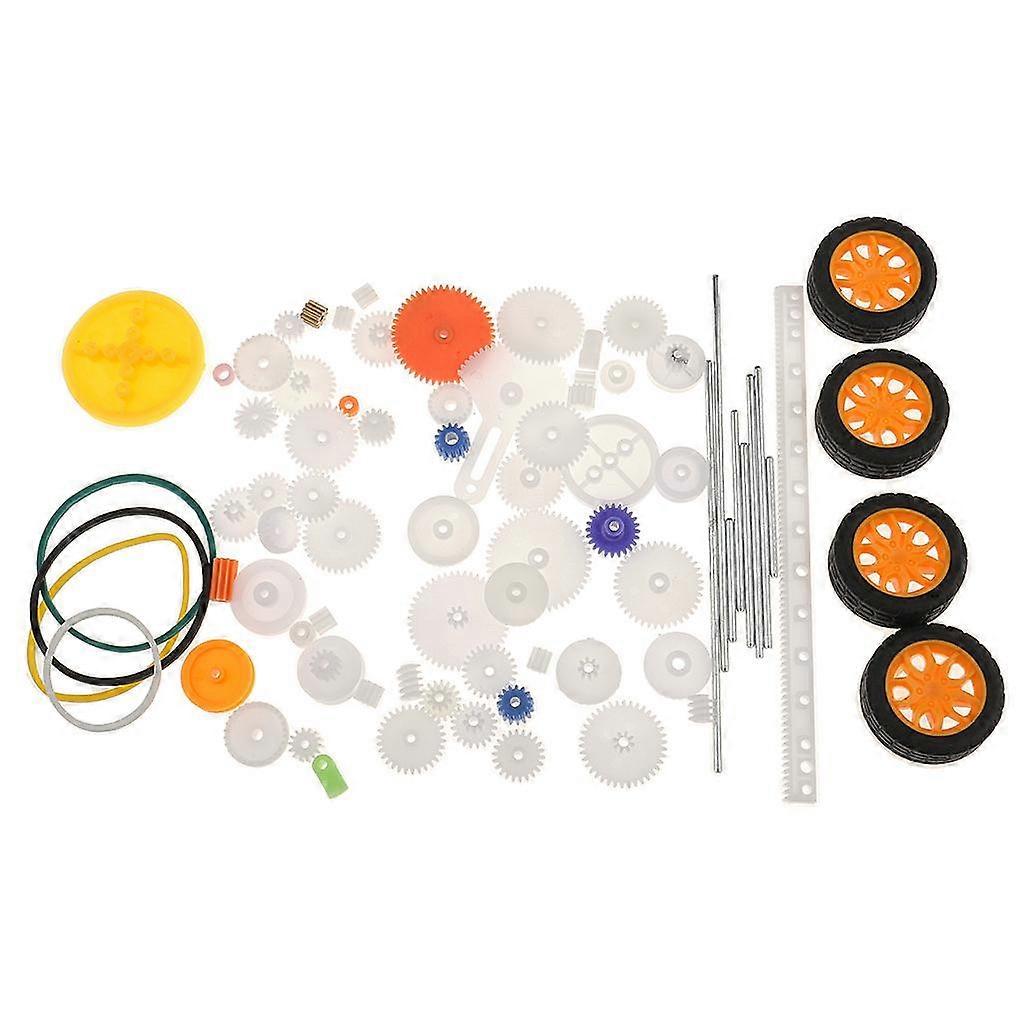 78Pieces Set Assorted Plastic Shaft Single Double Crown Worm Gears DIY Kit