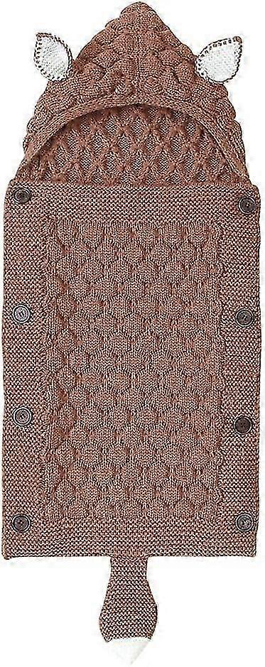 Solid-color envelope-style anti-kick blanket for newbornseffectively wrap the baby and prevent startle,Suitable for strollersCoffee