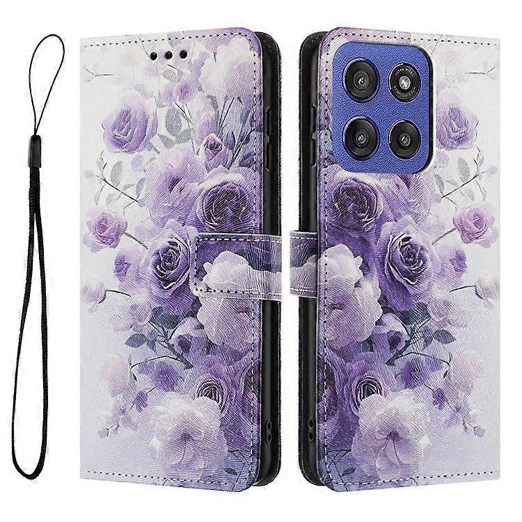 Wallet Case for Motorola Edge 60 Fusion 5G/ Edge (2025) 5G Pattern Printing PU Leather Phone Cover with Lanyard