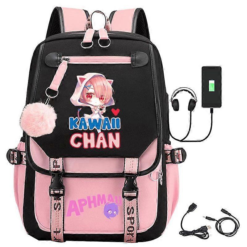 Aphmau anime σακίδιο πλάτης ταξίδι USB σχολική τσάντα αρσενικό μαθητή σχολική τσάντα πίσω τσάντα δώρου