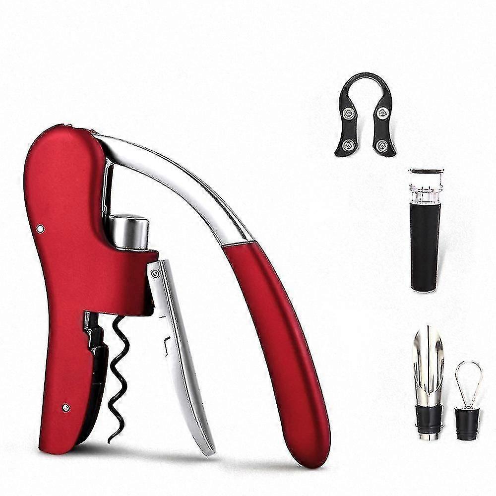 Stainless Steel Wine Opener Compact Vertical Corkscrew Wine Bottle Opener With Foil Cutter