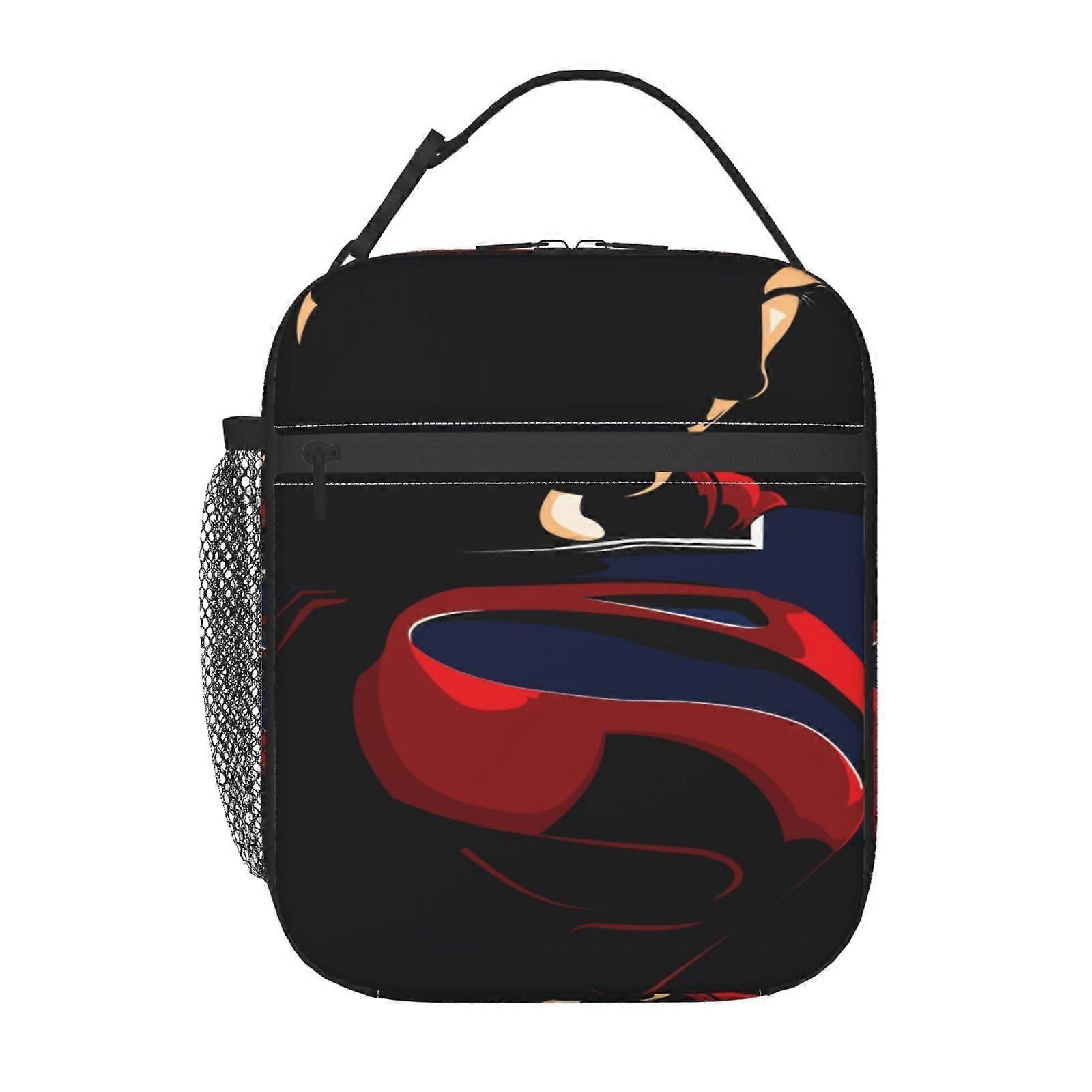 e108 Superman Lunch Bag with Removable Divider Panels, Customizable Interior Space for Different Meal Types d108