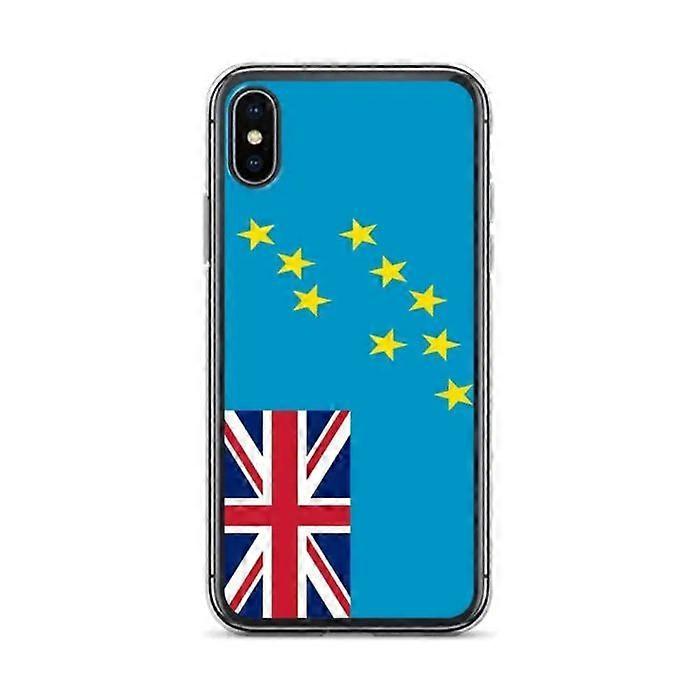 Phone case - PIXELFORMA - Tuvalu Flag - Compatible with iPhone XS - Flexible - Shockproof - Silicone