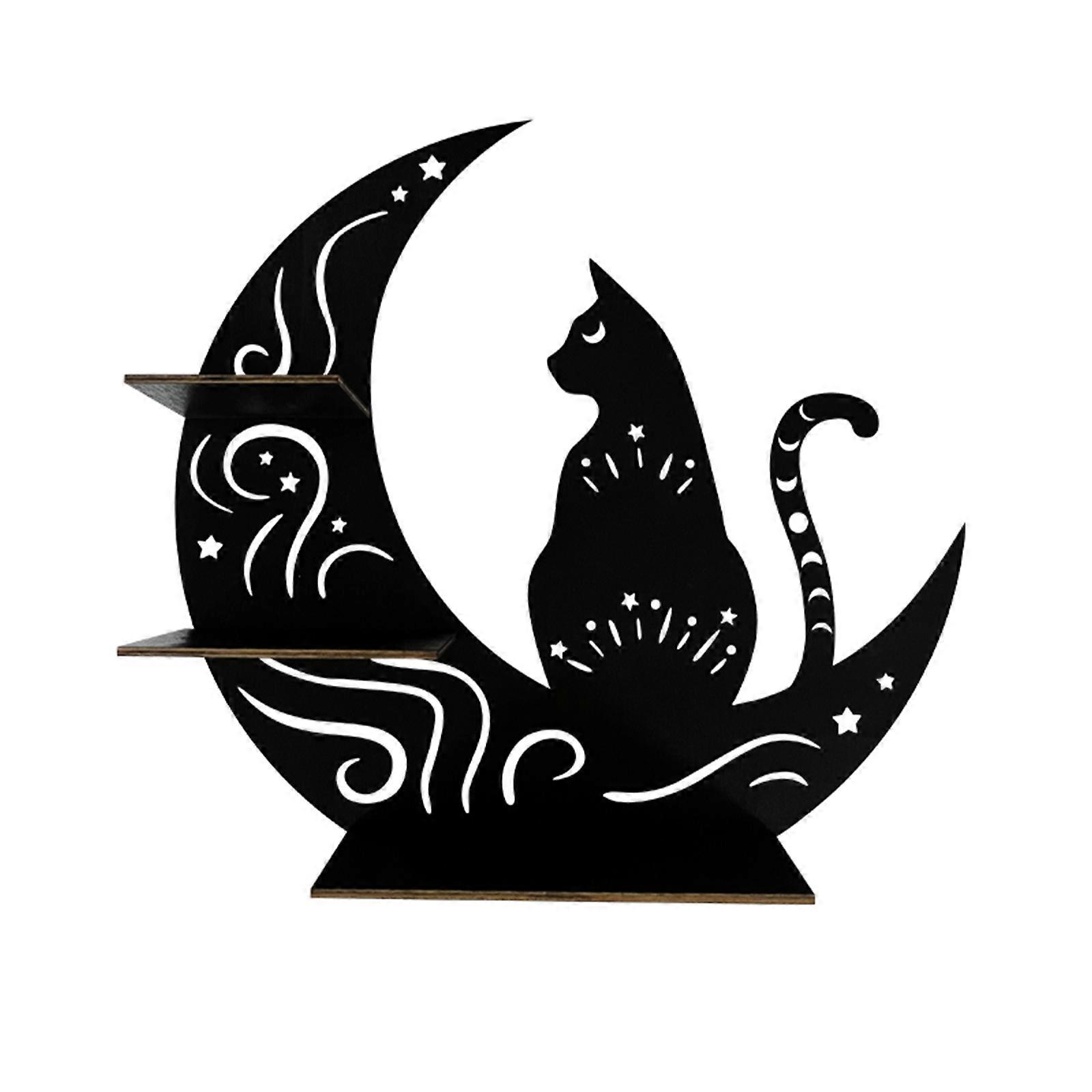 Palm Shape Design Wooden Wall-Mounted Crystal Bracket Display Shelf Decorative Wooden Hanging Hamsas Hand Storage Shelf  large