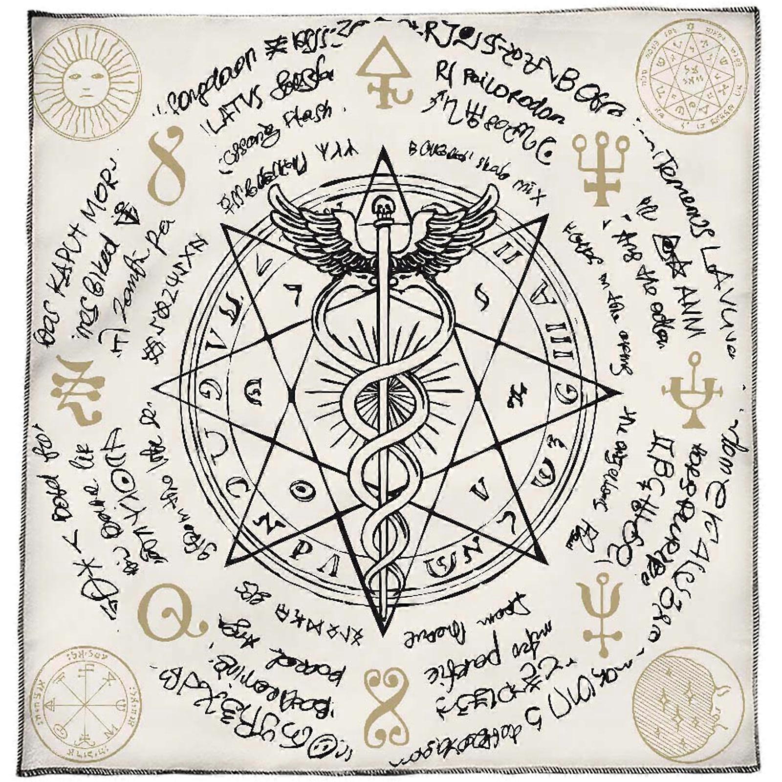 Tarots Carte Nappe Autels Tissu Masses Rune Astrologies Nappe Divinations Carte Tissu Tapisserie Décors Muraux B 60x60cm
