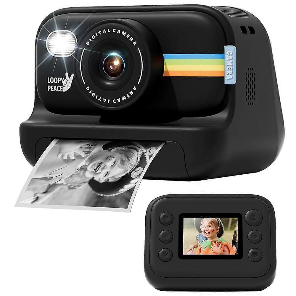 Children Photo Recording Printing Camera Black