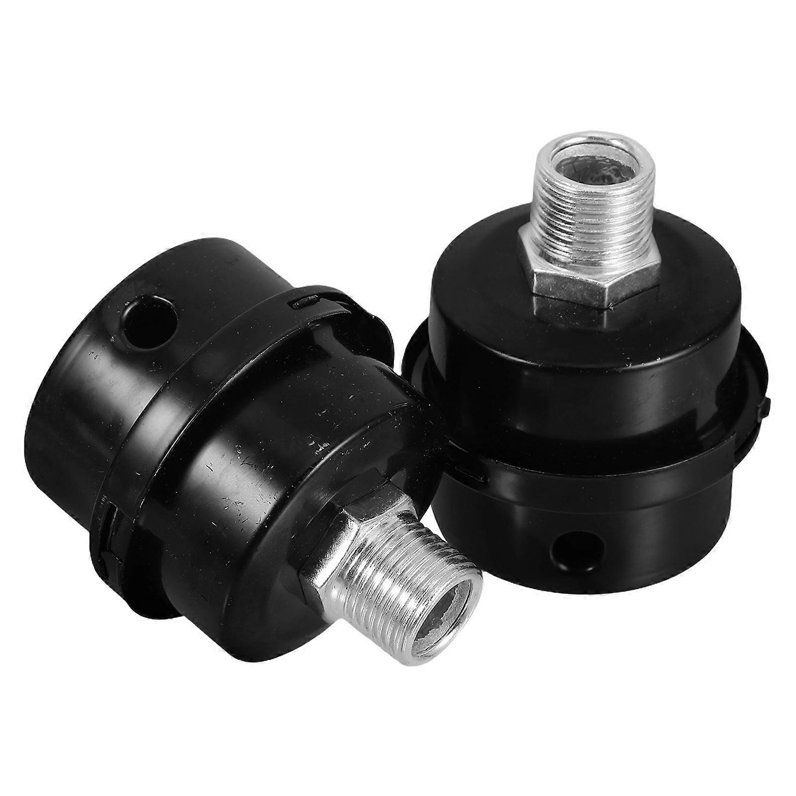 2pcs Thread Luftkompressor Lärmreduzierung Filter Schalldämpfer Schalldämpfer Schwarzer Filter für Luftkompressor Generator Einfach zu installierender Filterkern