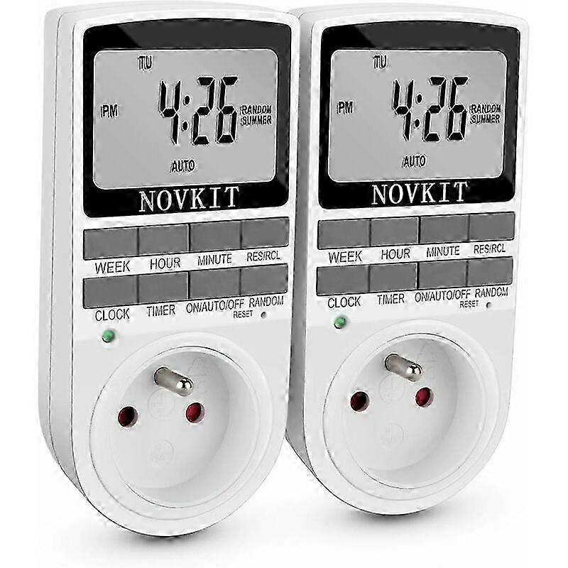 Electrical and Digital Socket Timer, Digital Socket Timer with 10 Daily Weekly Programs with Anti-Theft Mode and Large LCD Screen, Save Electricity (P