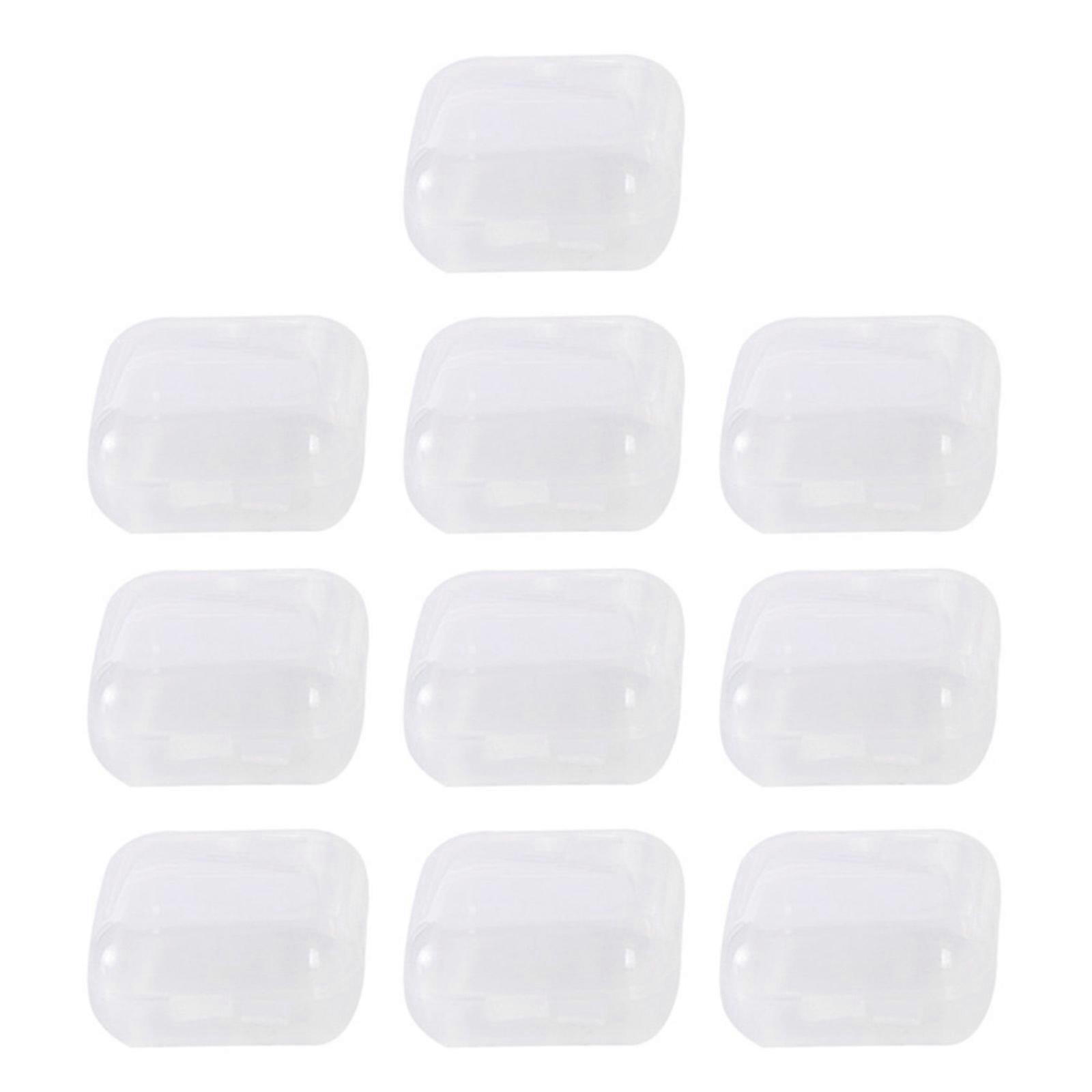 10Pcs Empty Hinged Boxes for Beads Mini Clear Plastic Storage Containers Box with Hinged Lids Transparent Organizer Case