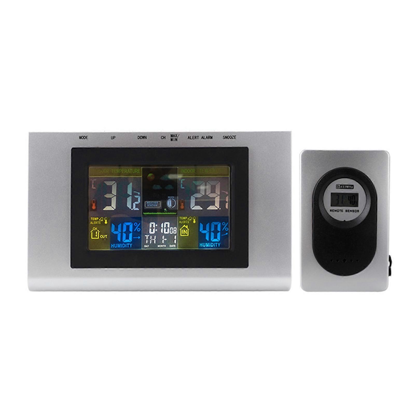 Wireless Electronic Weather Alarm Clock Temperature Display Hanging Multifunction Digital Snooze Table Clock Wake Up Timing Equipment Home Decoration