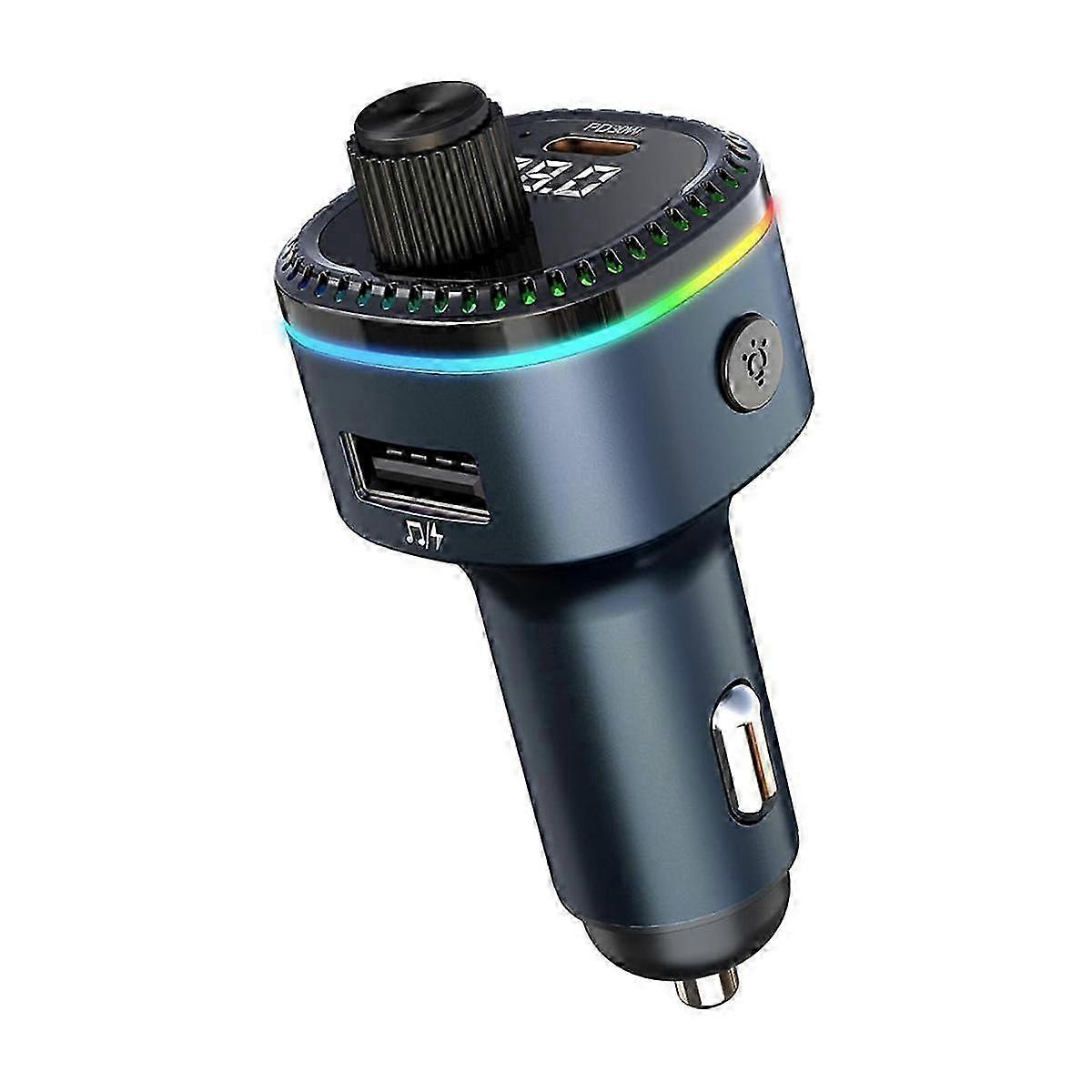 Bluetooth 5.3 FM Transmitter for Car, Bluetooth Car Adapter, Support MP3 Player, Handsfree Calling, LED Backlit, U Disk