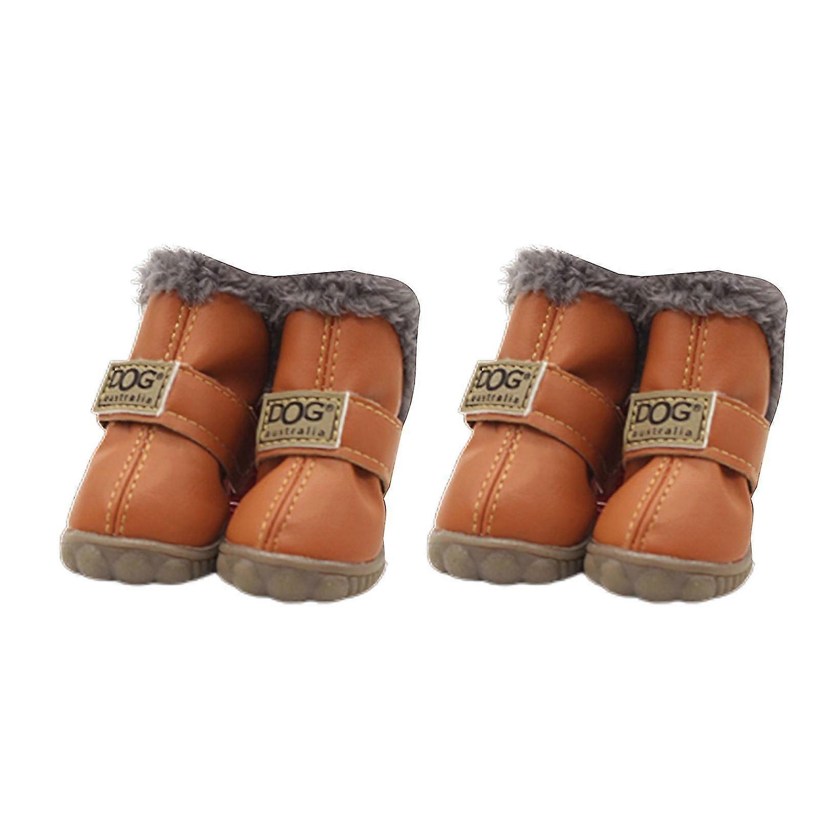 Pet Boot Snow Booties Non-Slip Waterproof Breathable Durable Outdoor Pet Dog Booties Comfortable Protective Puppy Coffee Color 5