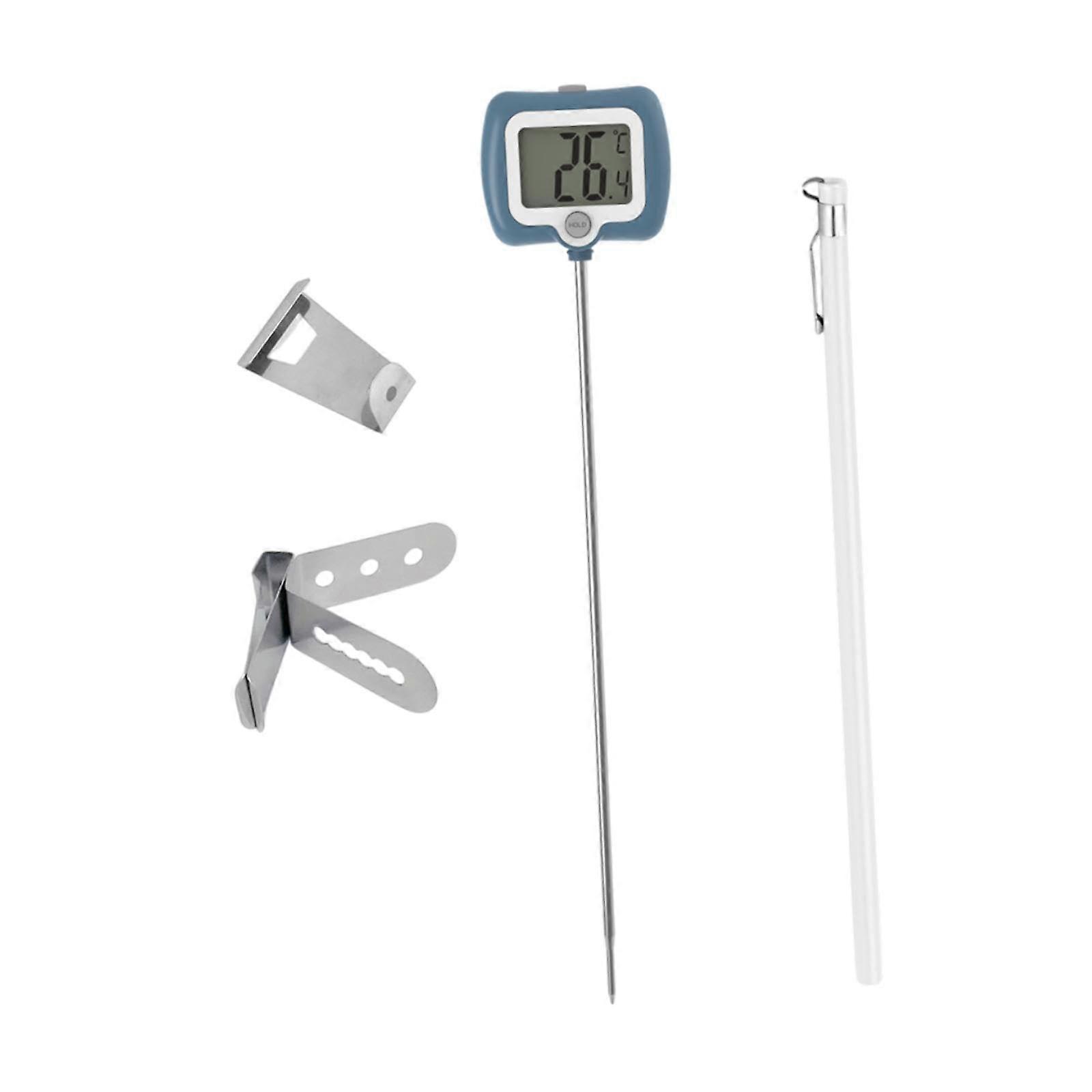Digital meat thermometer Cooking food thermometer Multifunction long probe for candy beef liquid air fryer, Blue