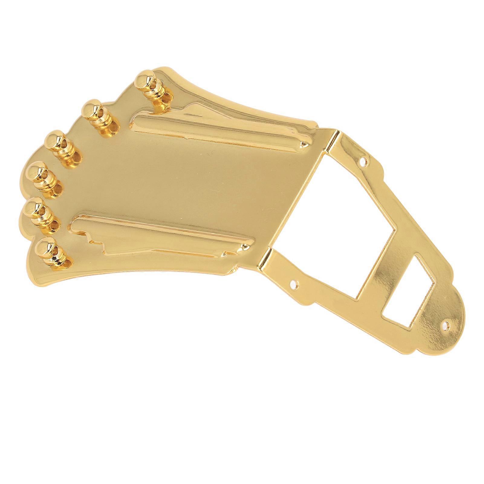 Solid Metal 6-String Trapezoidal Tailpiece for Archtop Guitar