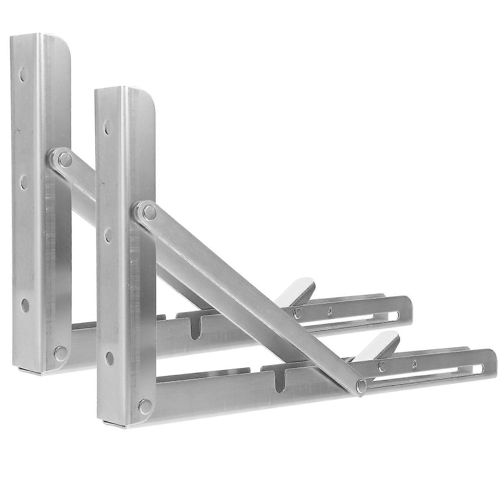 2pcs Stainless Steel Collapsible Brackets Folding Shelf Brackets Support Racks