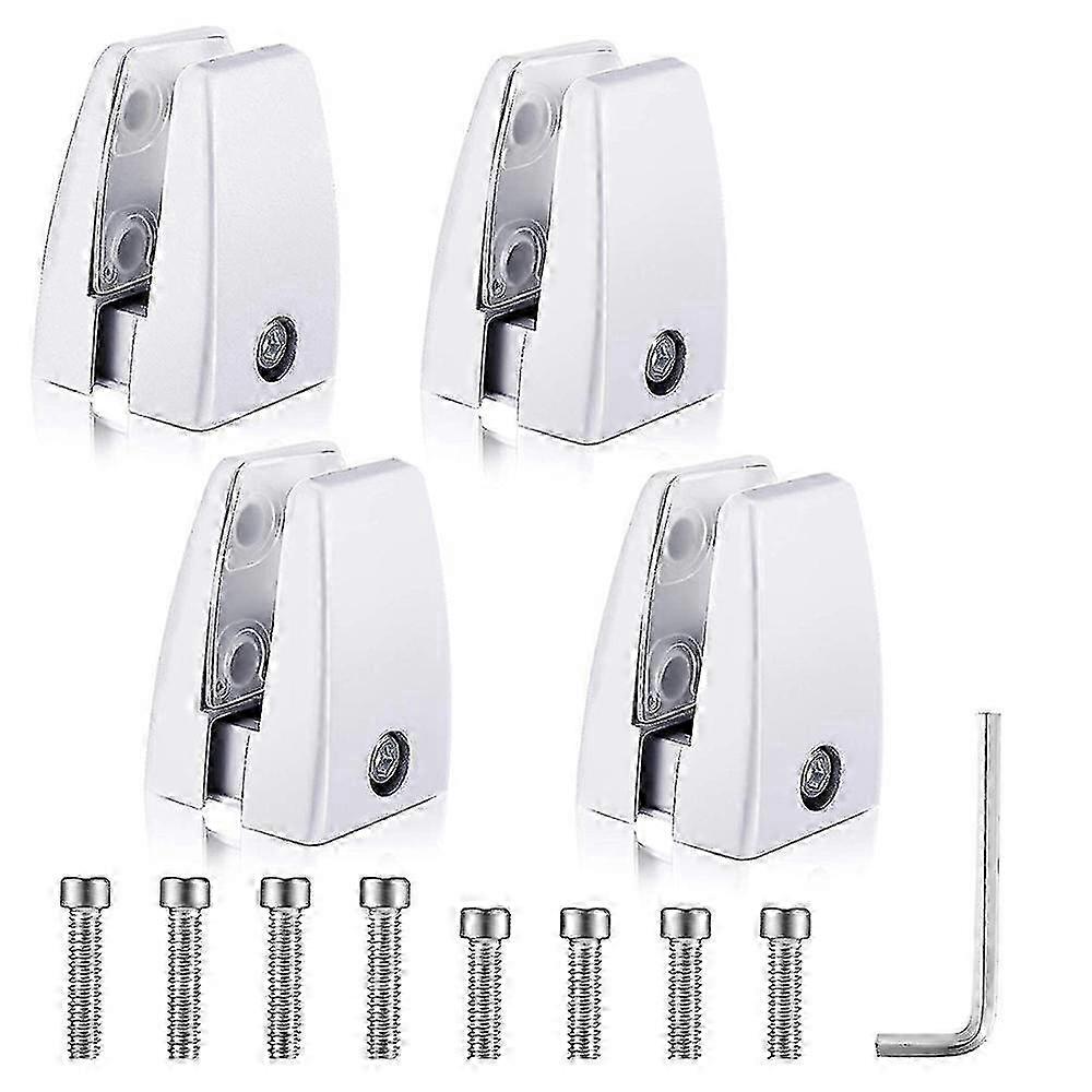 Aluminum Alloy Bracket Set for Desk Partitions and Protective Screens, 4-Piece Sneeze Guard Hardware Kit